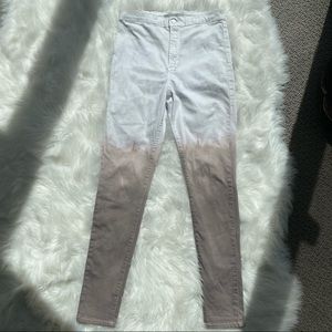Topshop Ombre Hi Waisted Skinny Jeans